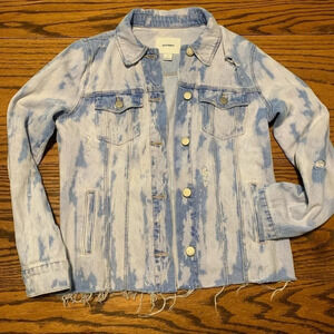 Old Navy bleached denim jean jacket sz small